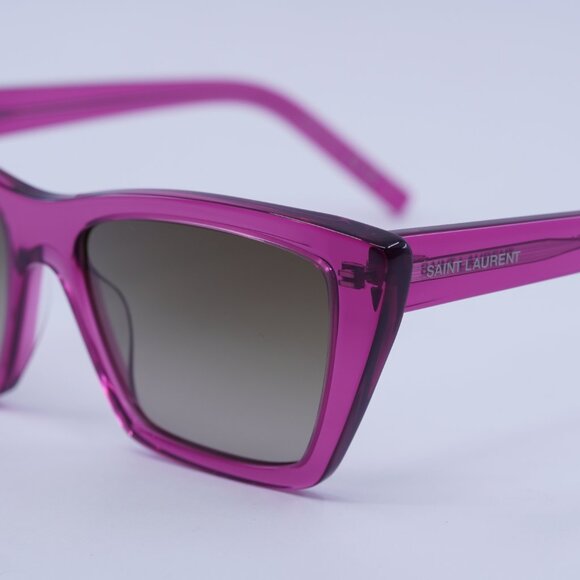 ?️ New Saint Laurent SL276 MICA 061 Sunglasses - Cyclamen Frame, Khaki Lenses main image 11